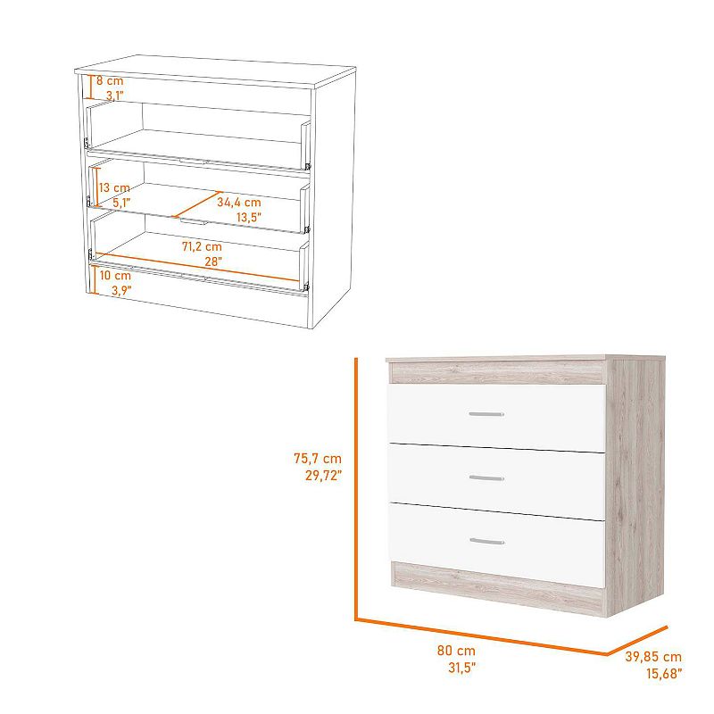 Cambridge Three Drawers Dresser