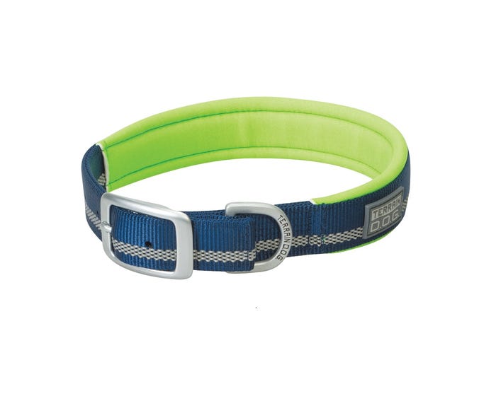 Terrain D.O.G. Reflective Neoprene Lined Dog Collar， Navy， 21