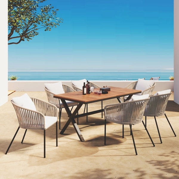 7 Piece Patio Dining Table and Chair Set