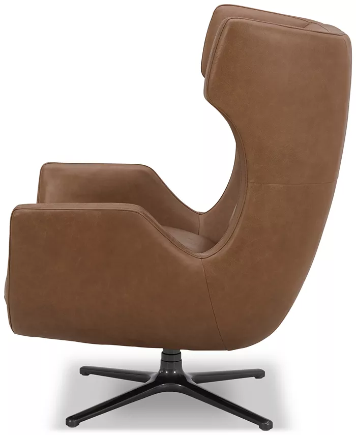 Furniture Adney 31 Leather Swivel Accent Chair