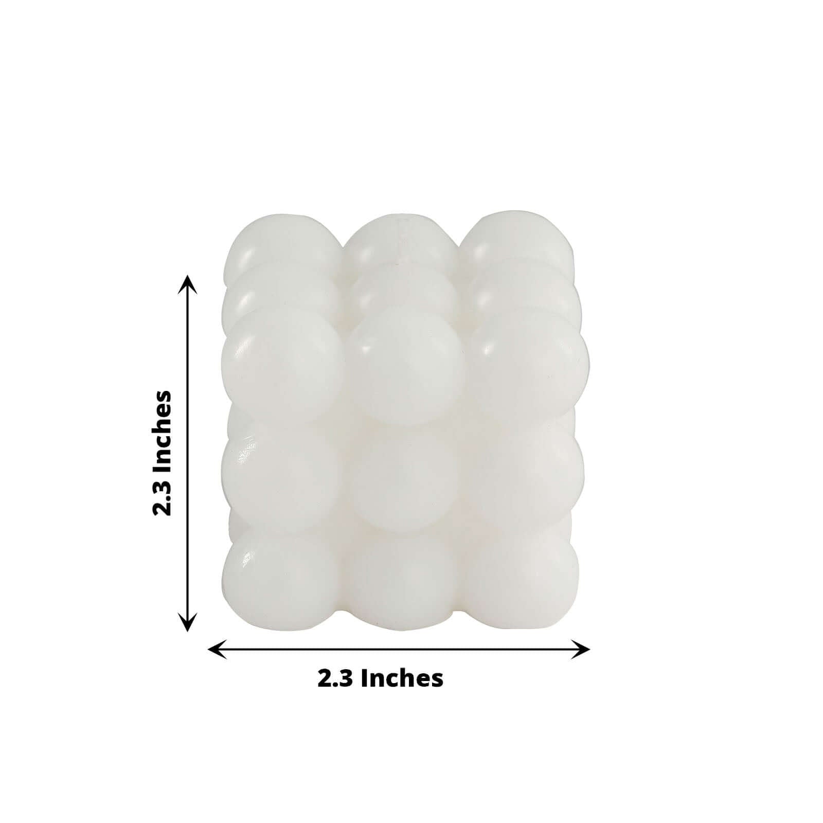 2 Pack White Bubble Cube Decorative Paraffin Wax Candle Set, Unscented Long Burning Pillar Candle Gift 2