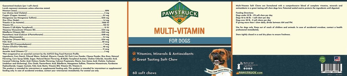 Pawstruck Multi-Vitamin Dog Supplement