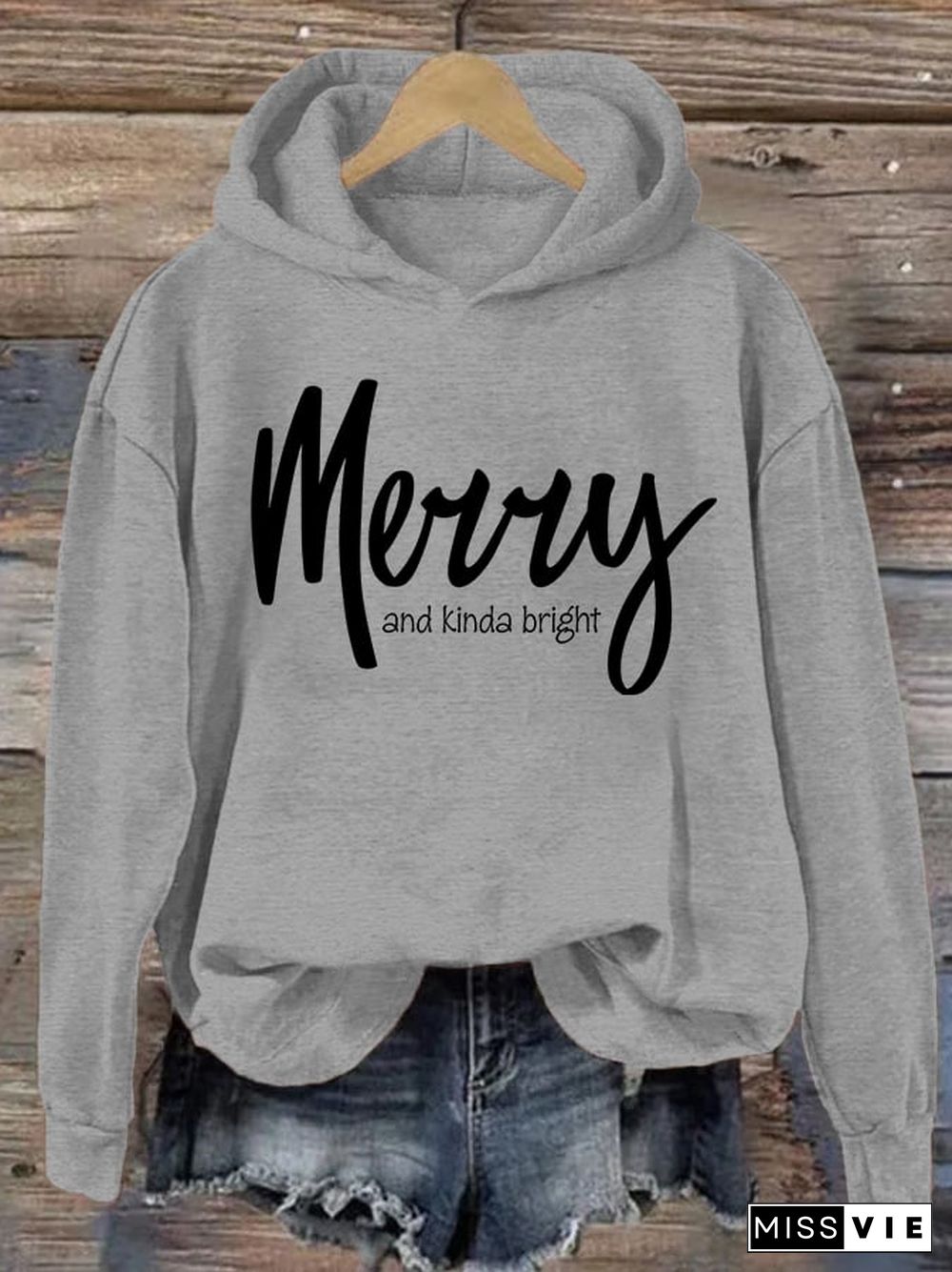 Women's Christmas Merry and kinda bright hoodie