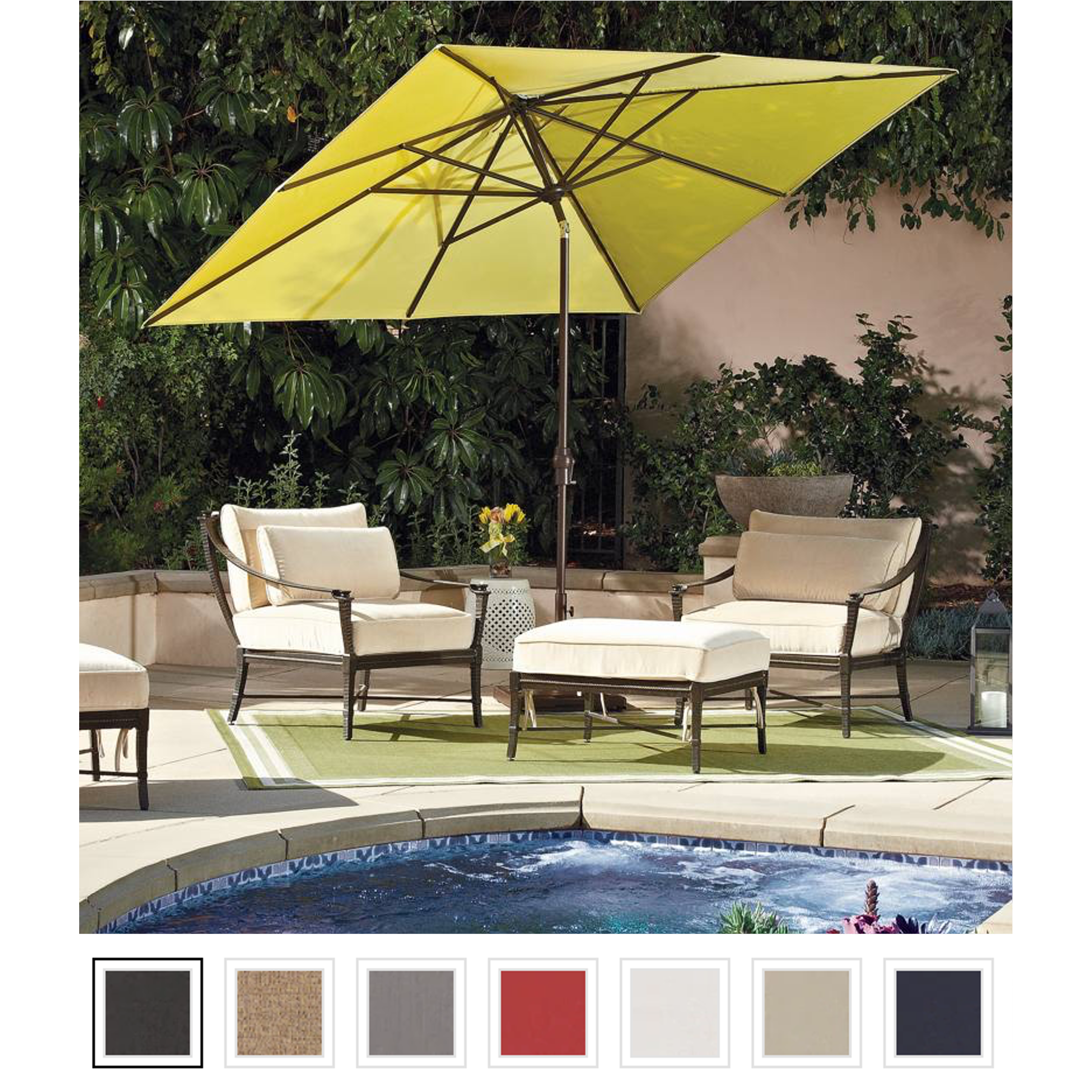 Treasure Garden 8x10 ft Outdoor Patio Umbrella (Rectangular, High-Performance, Auto-Tilt)