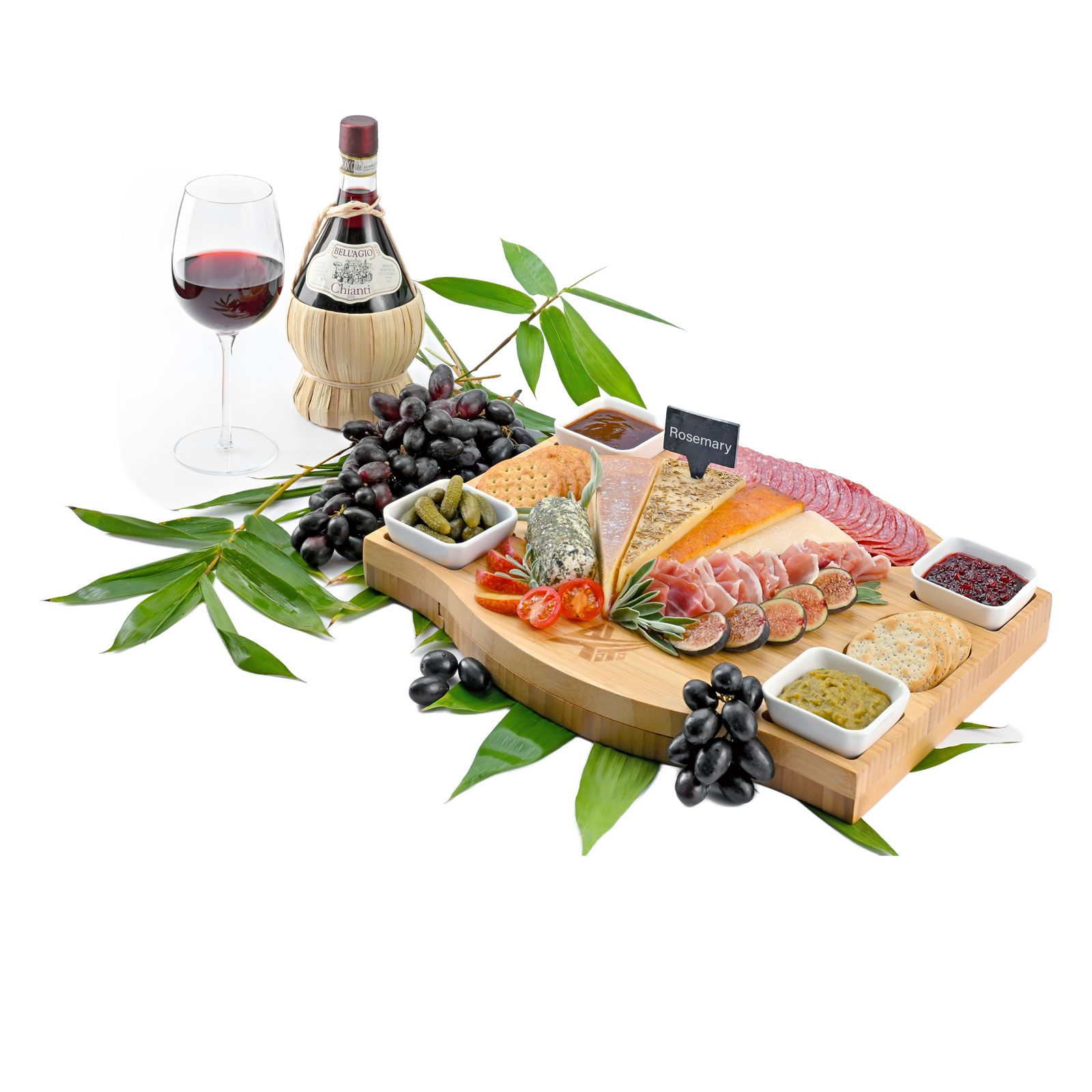 AYTITI Bamboo Cheese Board Charcuterie Platter and Serving Tray Including Free Rectangle Fruit Tray and Tong Thick Wooden Server Perfect Choice for Gourmets Set Large Boards Gifts New Home