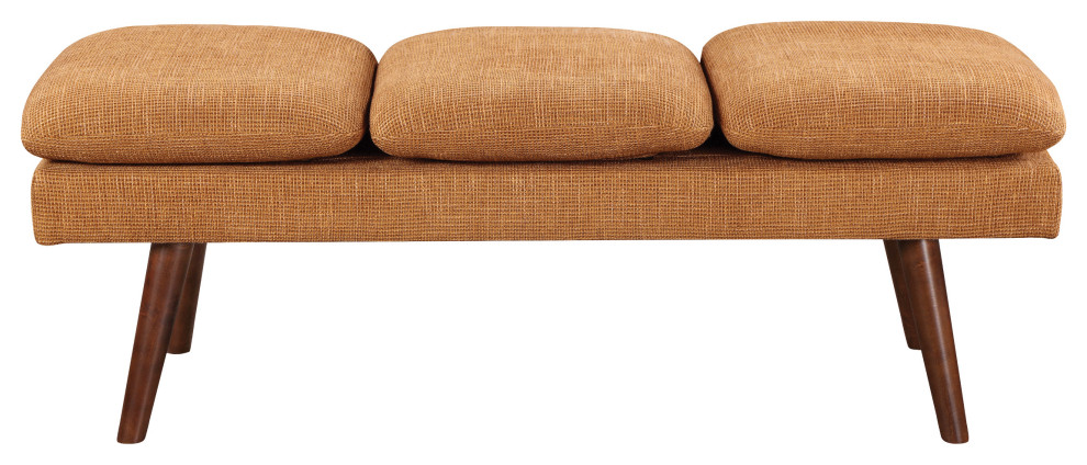 Amanda 54 quotMid Century Bench   Midcentury   Upholstered Benches   by Office Star Products  Houzz