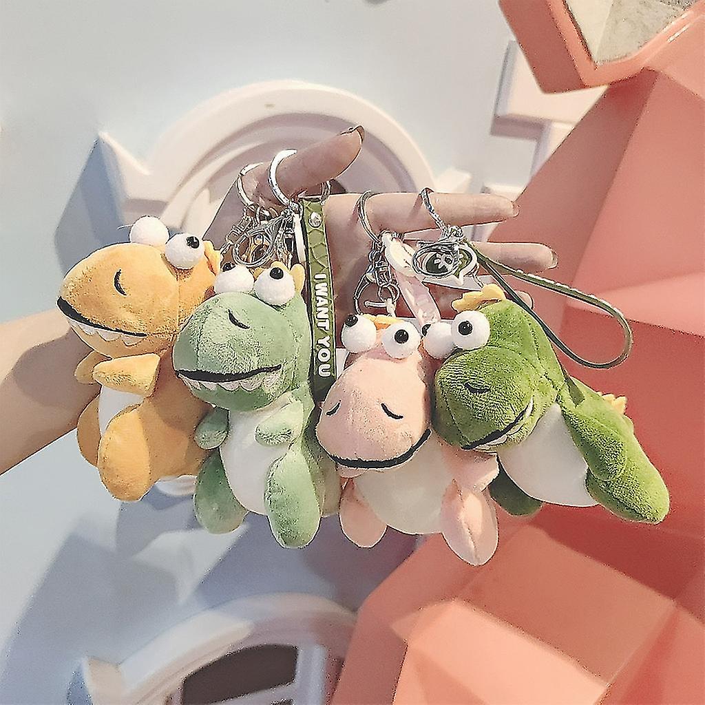 1pcs Couples Simulation Cartoon Dinosaur Plush Pendant For Doll With Keychain