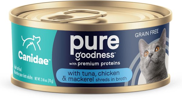 CANIDAE Adore Grain-Free Tuna， Chicken and Mackerel in Broth Canned Cat Food