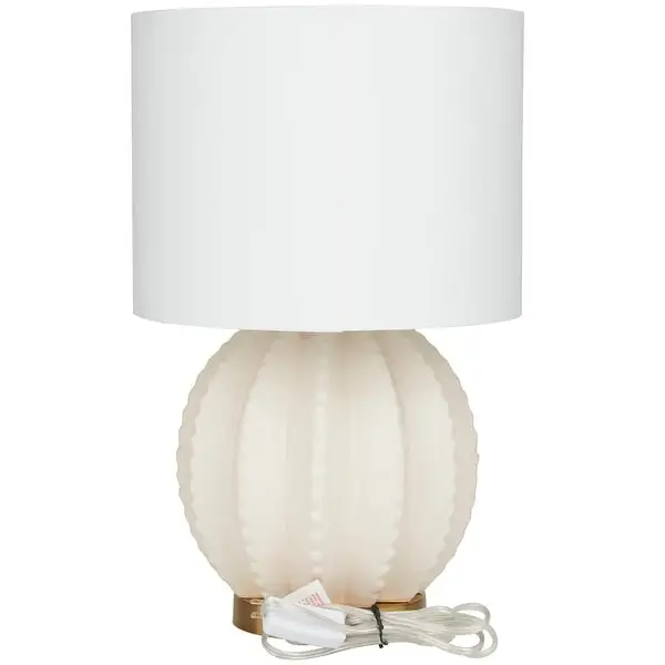 CosmoLiving by Cosmopolitan Cream Ceramic Base Table Lamp