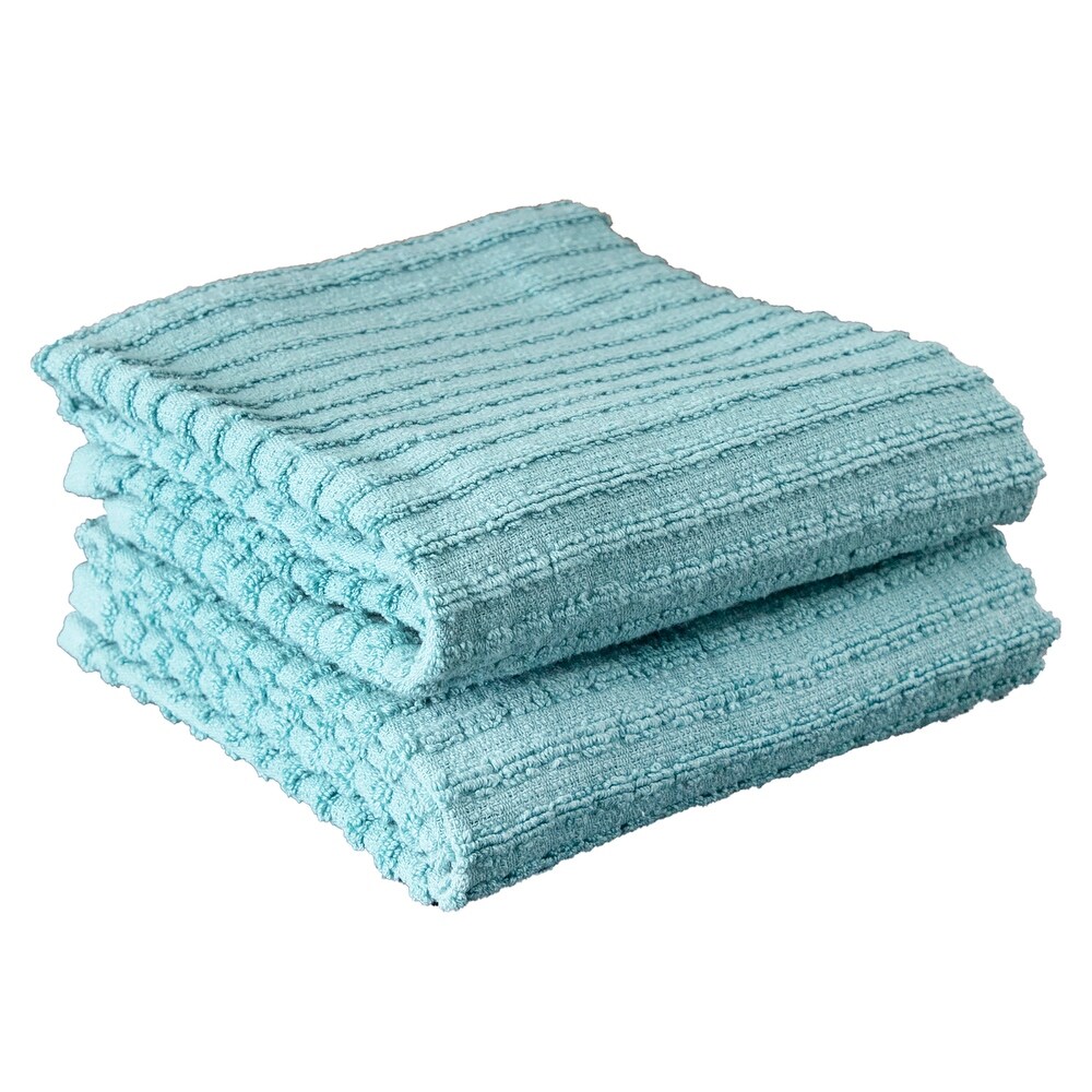 Royale Solid Dew Cotton Kitchen Towels (Set of 2)