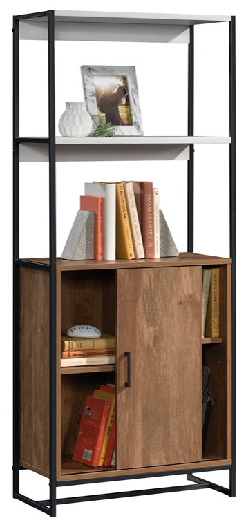 Sauder Tremont Row Engineered Wood Bookcase in Sindoori Mango/Brown   Industrial   Bookcases   by Homesquare  Houzz