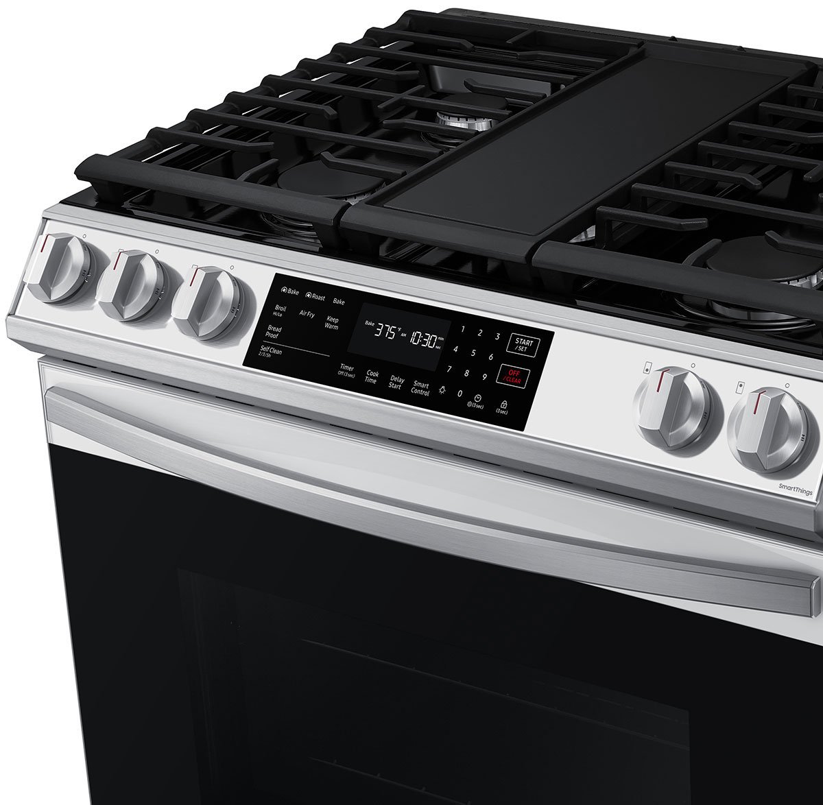  ADA 6 Cu. Ft. White Glass BESPOKE Smart Slide-In Gas Range With Air Fry and Convection