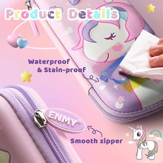 Unicorn Pencil Case For Girls3d Eva Large Capacity Cute Pencil Pouch Gift For Teen Boys School (moon Unicorn， L)