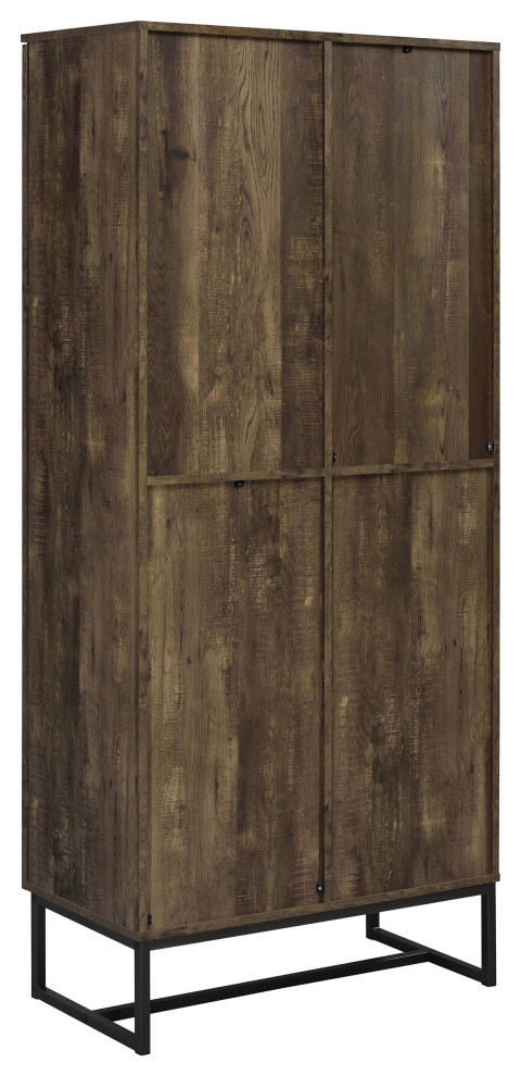 Carolyn 2 door Accent Cabinet Rustic Oak and Gunmetal Tall Accent Cabinet   Modern   Accent Chests And Cabinets   by Modon  Houzz