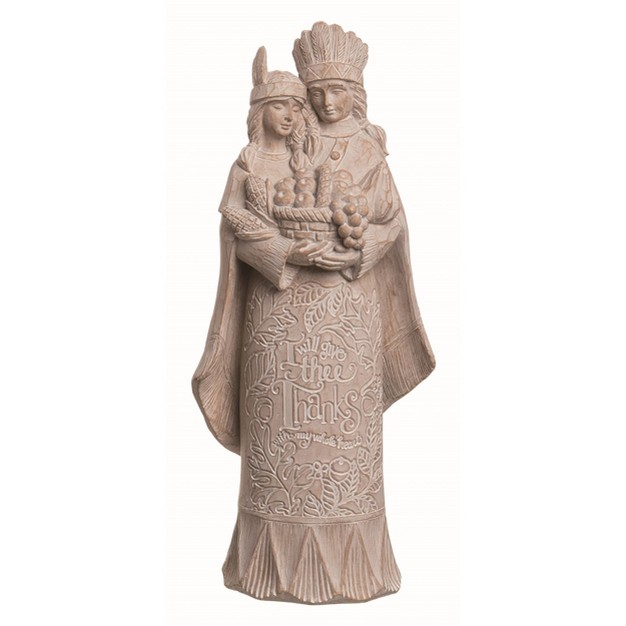 Transpac Resin White Harvest Pilgrim Family Figurine