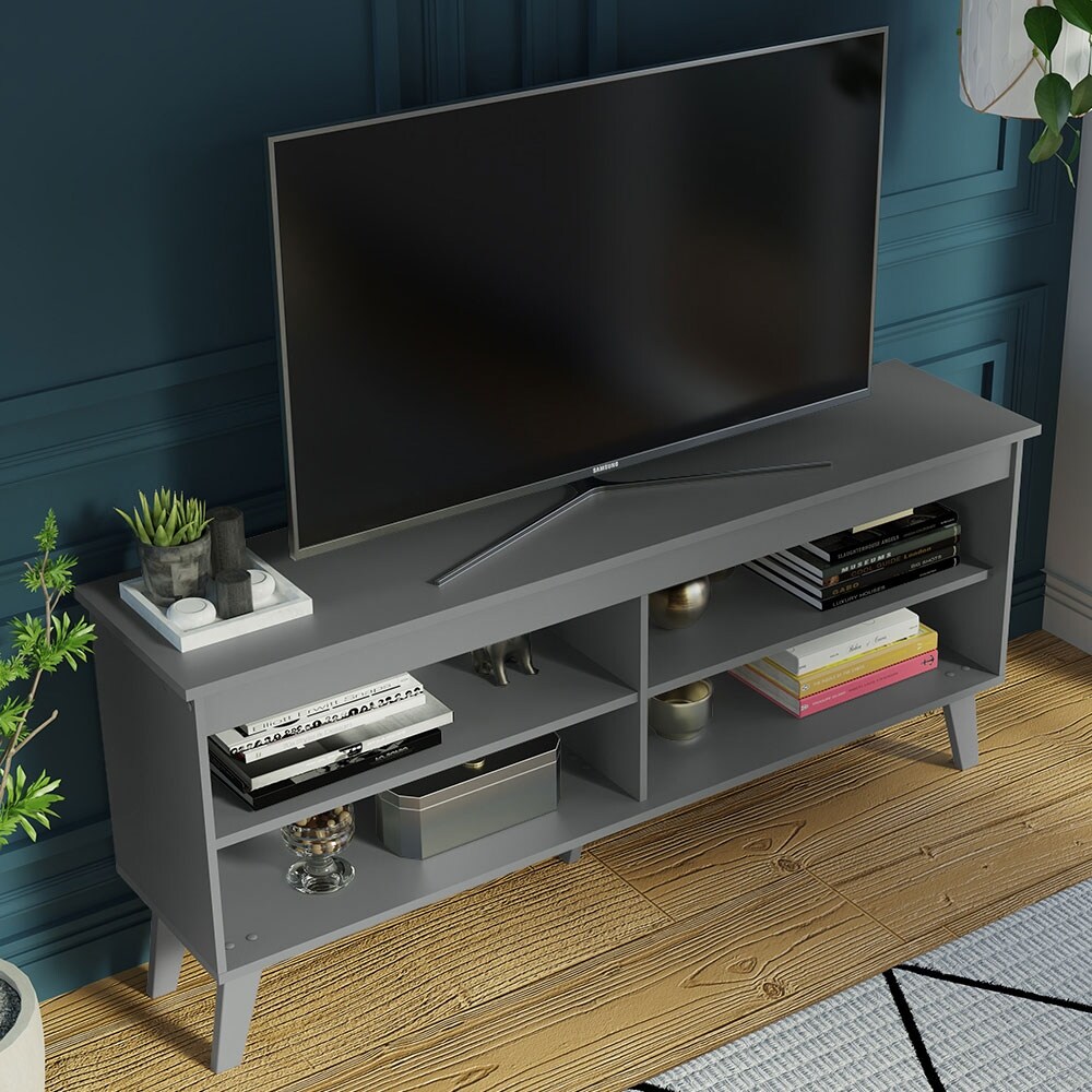 Madesa TV Stand Cabinet with 4 Shelves and Cable Management  TV Table Unit for TVs up to 55 Inches  23'' H x 12'' D x 53'' L