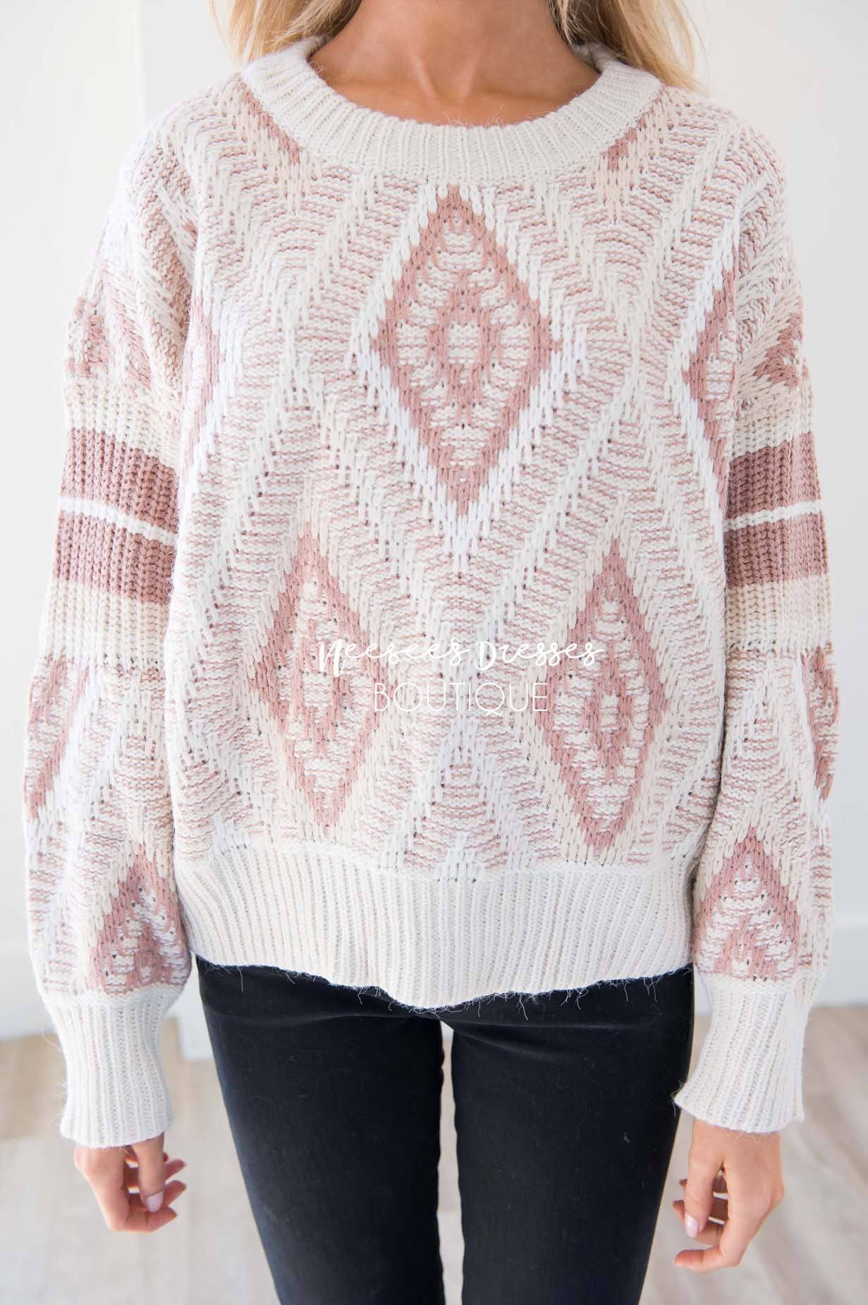 Keep Me Cozy Diamond Knit Sweater