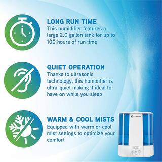 Pure Guardian 2 Gal. Top Fill Ultrasonic Warm and Cool Mist Humidifier with Aroma Tray H5225WCA