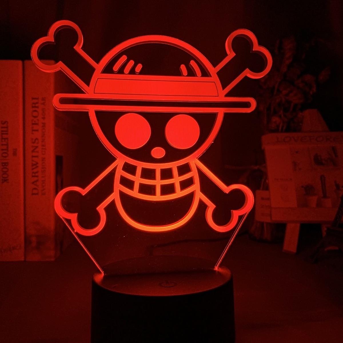 One Piece Luffy Illusion Lamp 3d Night Light With 16 Color Change Remote Control，room Dcor