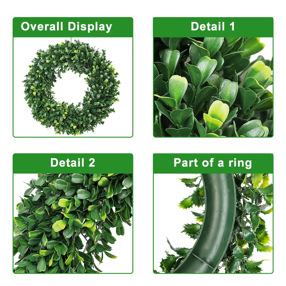 Hh 36 1 Garden Supplies Eucalyptus Garland Artificial Green Plant PE Leaf Wreath for Door Wreath Decorative