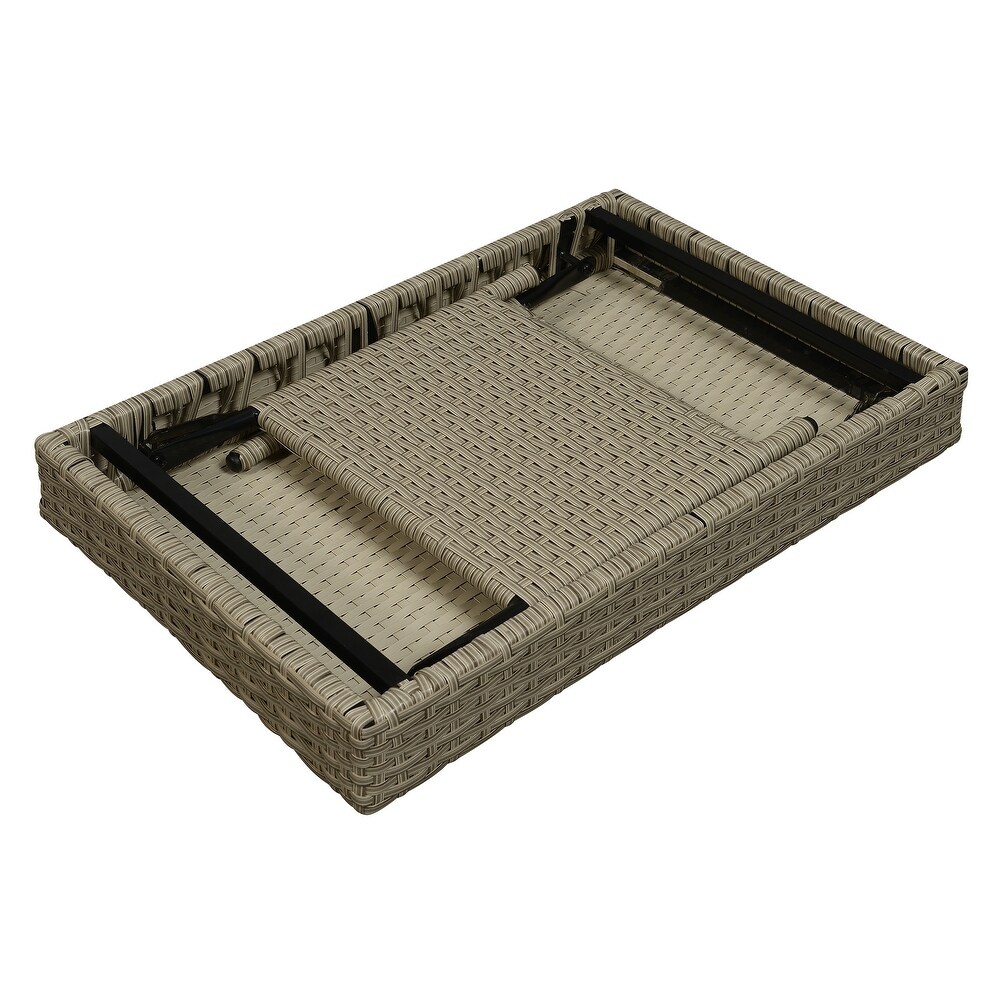 Portable Folding Wicker Table