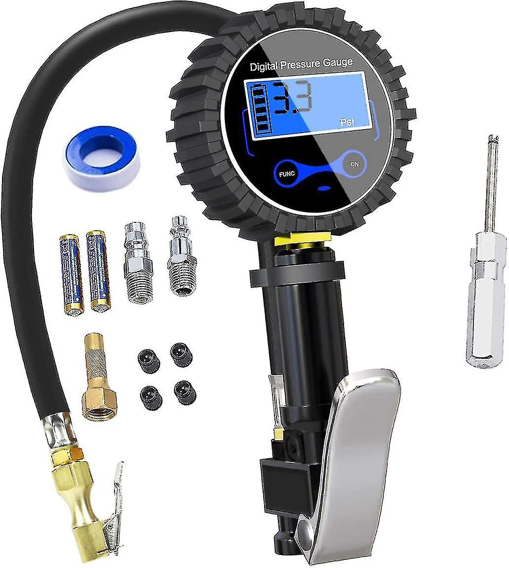 Digital Tire Gauge 250 Psi， Highly Digital Tire Pressure Gauge With Inflation Gun