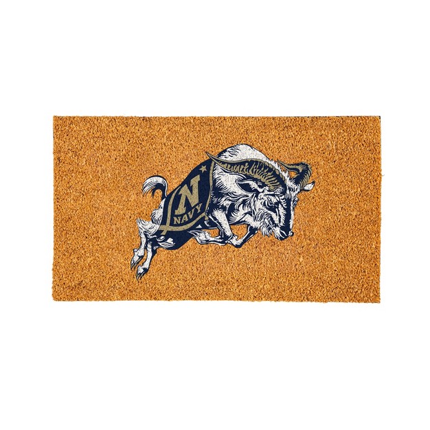 Evergreenncaanavy Midshipmen Logo Natural Coir 28 X 16 Inches Indoor Outdoor Doormat