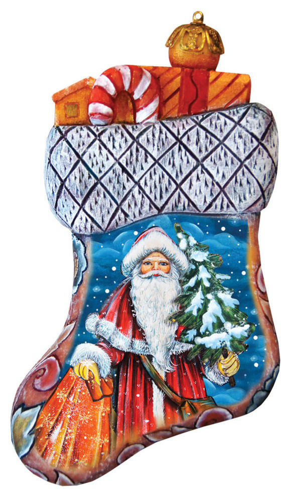 Hand Painted Christmas Angels Stocking Scenic Ornament   Traditional   Christmas Ornaments   by G. DeBrekht  Houzz