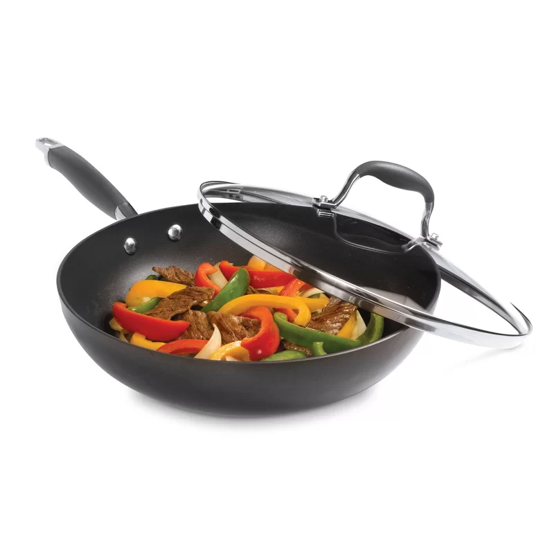 Anolon 82031 Advanced Hard Anodized Nonstick Frying Pan/ Fry Pan/ Saute Pan/ All Purpose Pan with Lid - 12 Inch， Gray