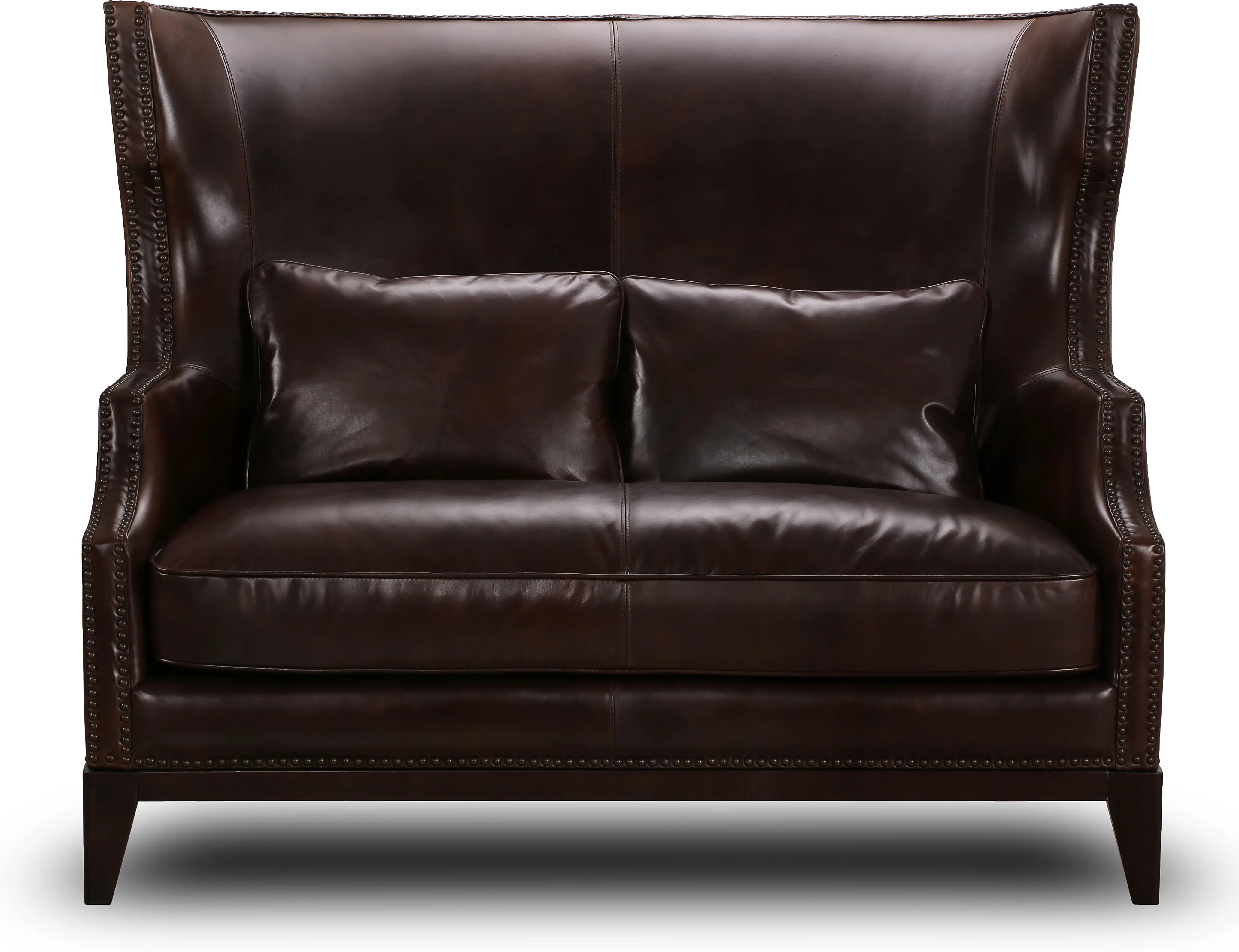 St. James Brown Leather Settee