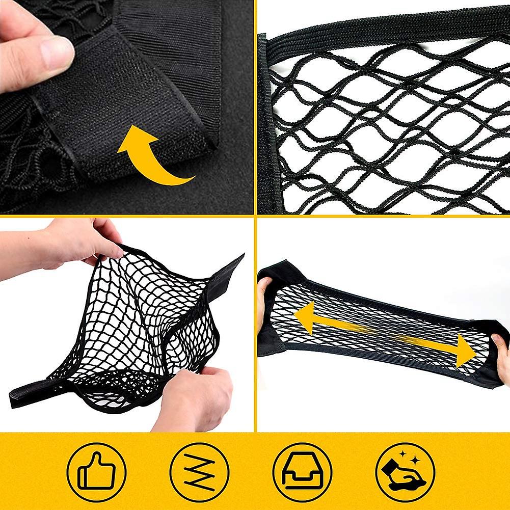 Storage Net， 2 Pcs Car Storage Mesh Bag Organiser For Bottles Groceries Back Seat Car Truck Trunk