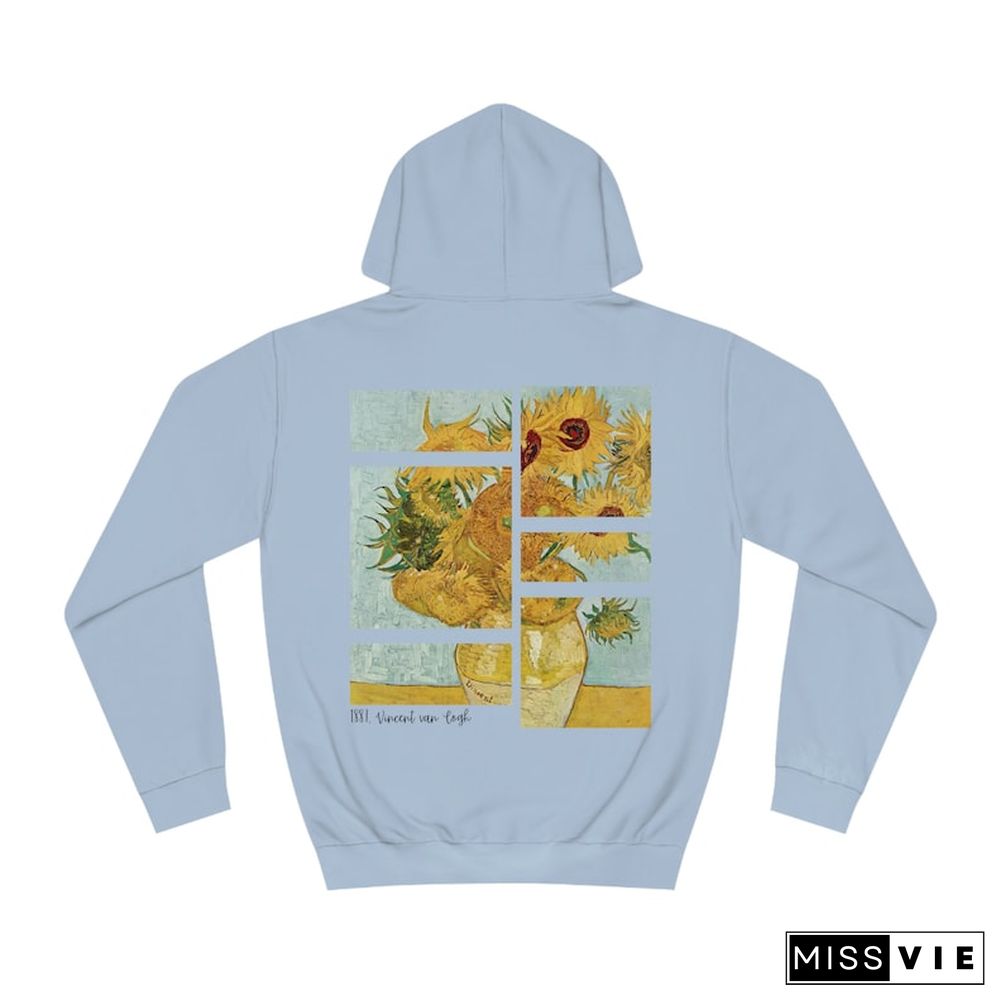 Sunflowers Hoodie Vincent Van Gogh Art Retro Vintage Hoodie