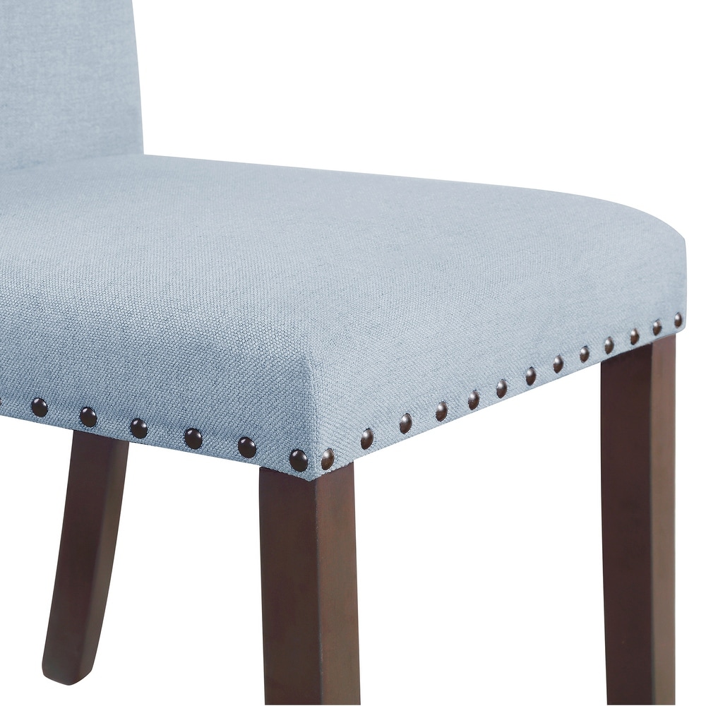 High Back Upholstered Nailhead Trim Parsons Dining Chairs (Set of 2)