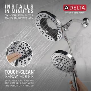 Delta In2ition 7-Spray Patterns 1.75 GPM 7.88 in. Wall Mount Dual Shower Heads in Chrome 75888