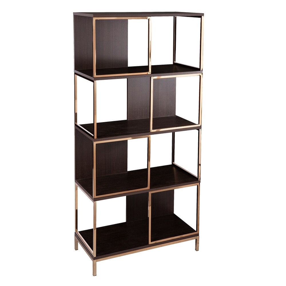 SEI Furniture Contemporary Brown Wood Etagere