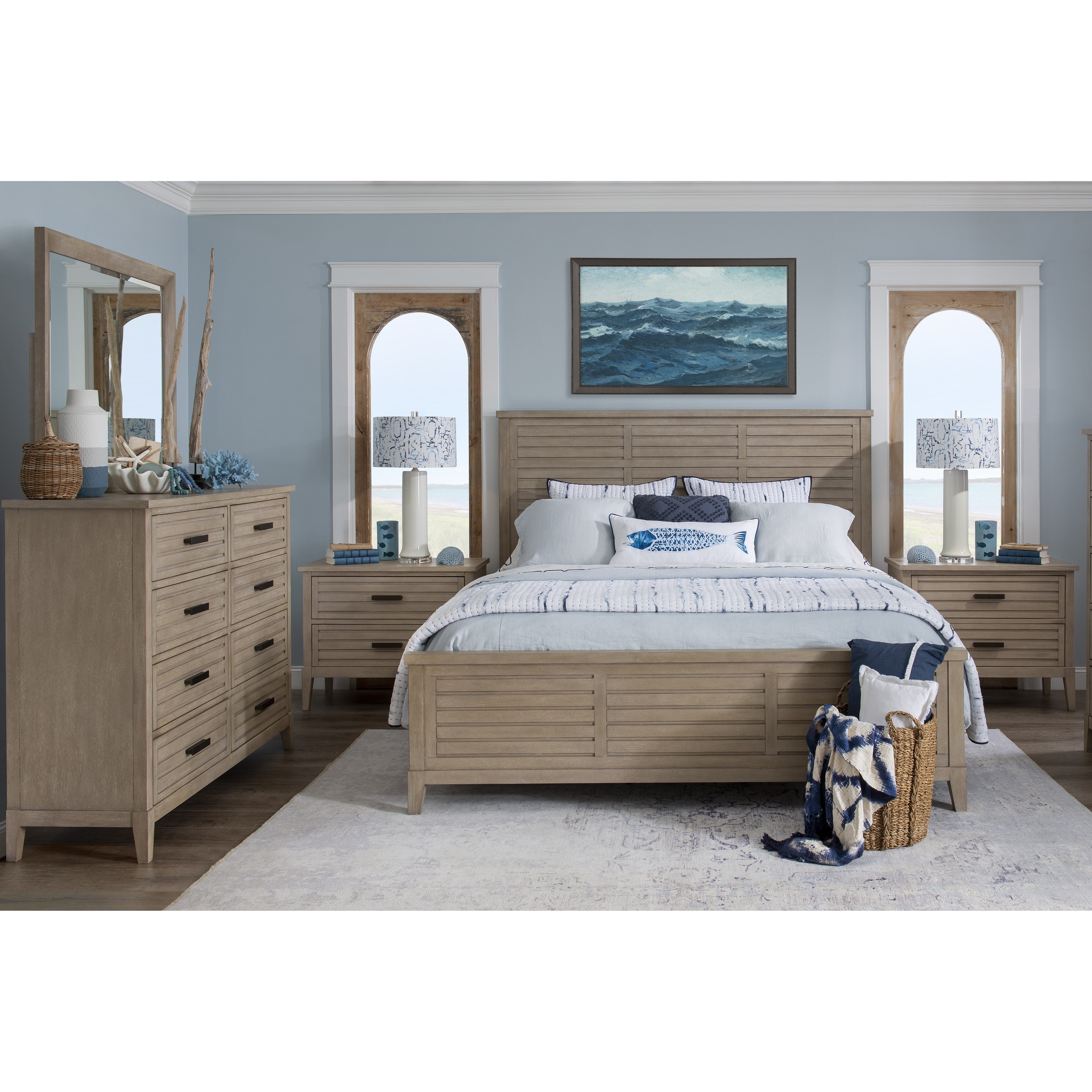 Coastal Sand 8 Drawer 58 Dresser