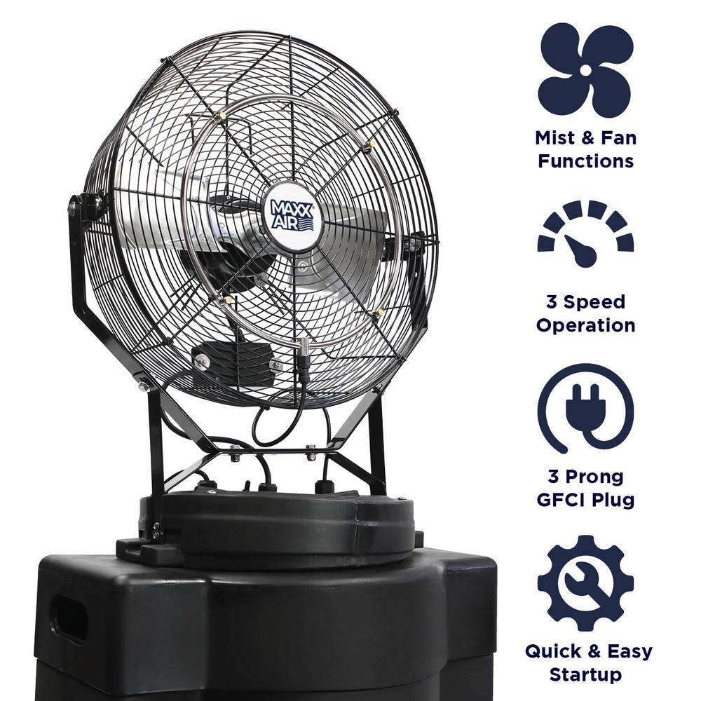 Maxx Air Mid Pressure 18 in. Misting Fan with Tank CDMP1840GRY