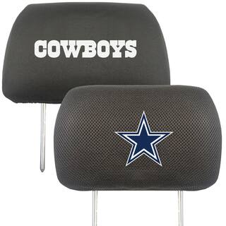 FANMATS NFL Dallas Cowboys Black Embroidered Head Rest Cover Set (2-Piece) 12496