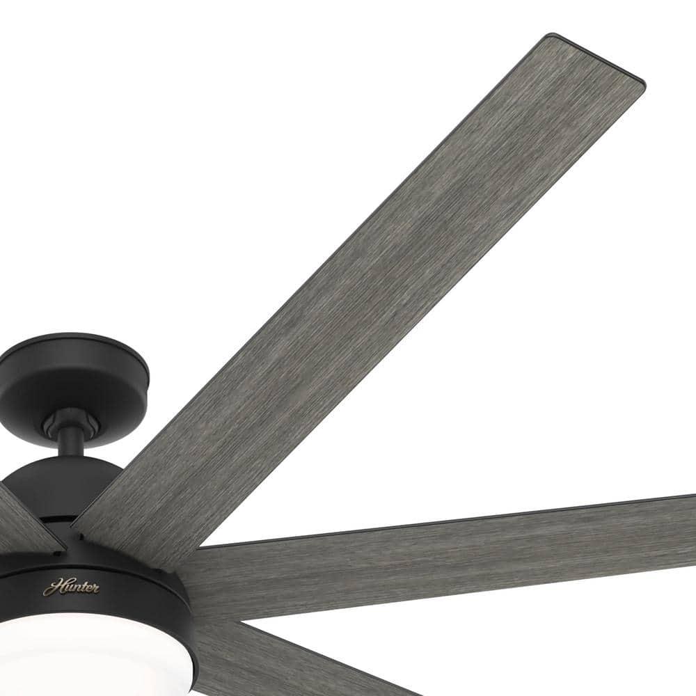 Hunter Phenomenon 70 in Indoor Matte Black Smart Ceiling Fan with Remote and Light Kit