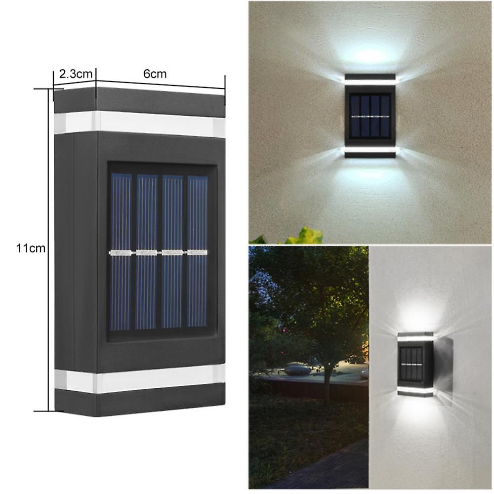 6 Led Solar Wall Lamp Outdoor Waterproof Up And Down Luminous Lighting Garden Decoration Solar