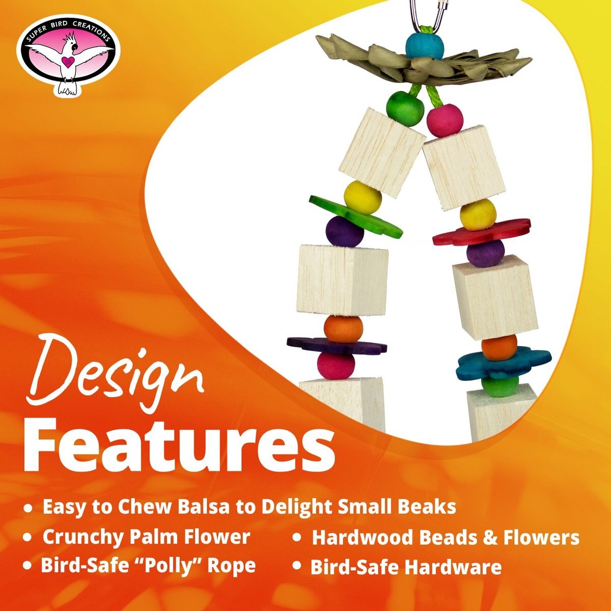 Super Bird Creations Balsa Flowers Bird Toy