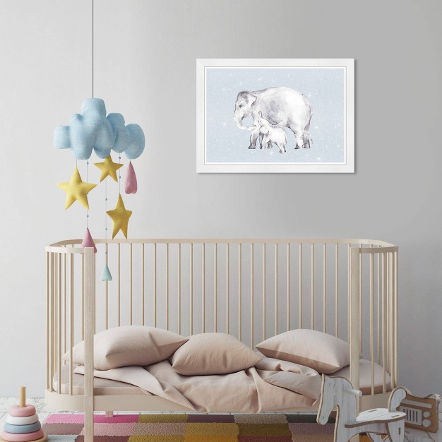 X 15 quot Mama And Baby Elephant Diamonds Animals Framed Art Print Wynwood Studio