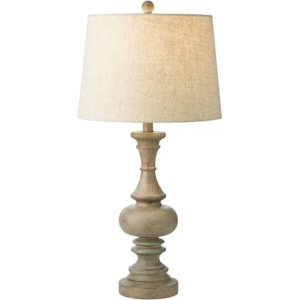 Adesso Distressed Gray Vintage Farmhouse Table Lamp