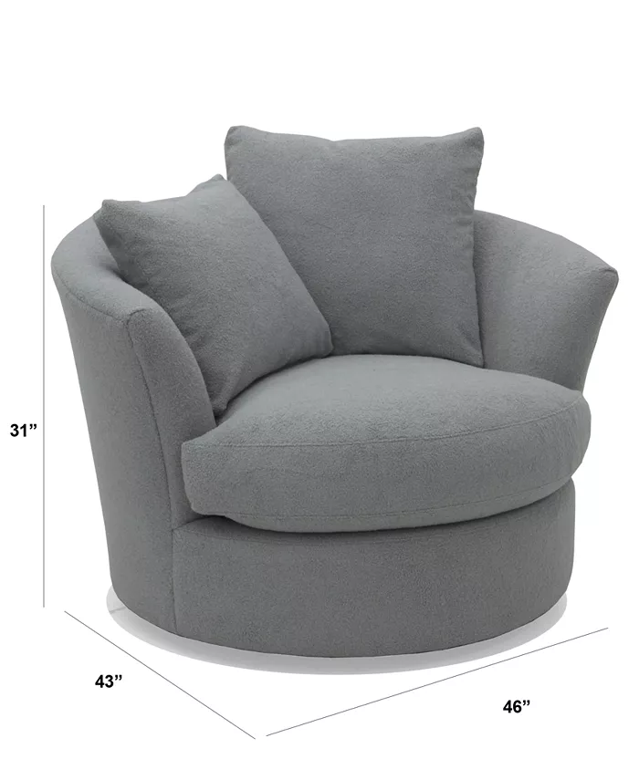 Furniture CLOSEOUT! Gympson Fabric Swivel Chair