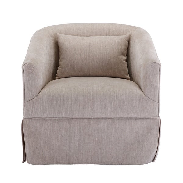 360-degree Swivel Accent Armchair Linen Blend Lounge Chairs Living Room Accent Chair Metal Frame Barrel Sofa Chair， for Bedroom