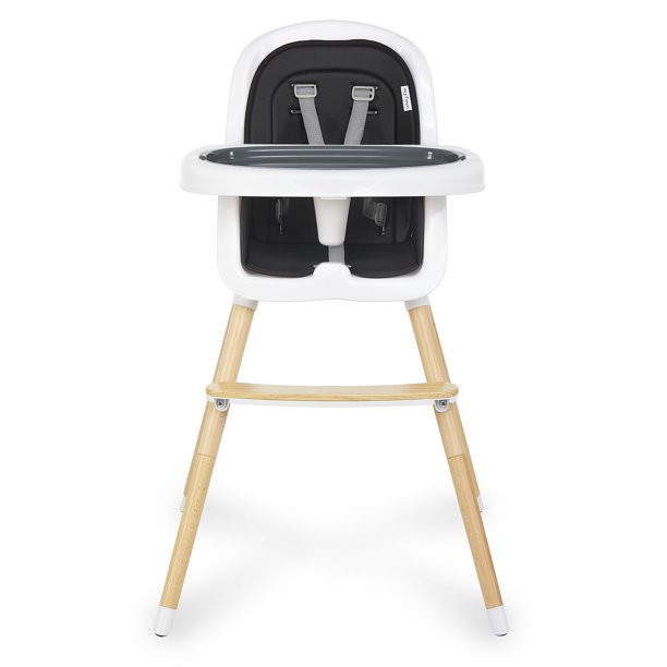 Dream On Me Lulu 2-In-1 Highchair， Convertible， Compact High Chair， Light Weight， Portable， Black