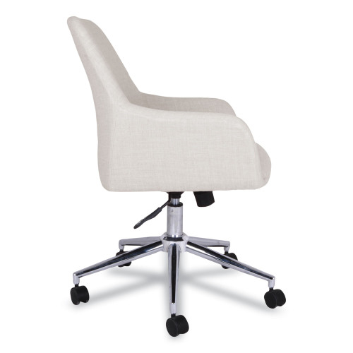 Workspace by Alera Mid-Century Task Chair， Supports Up to 275 lb， 18.9 to 22.24 Seat Height， Cream Seat， Cream Back (WS4251)