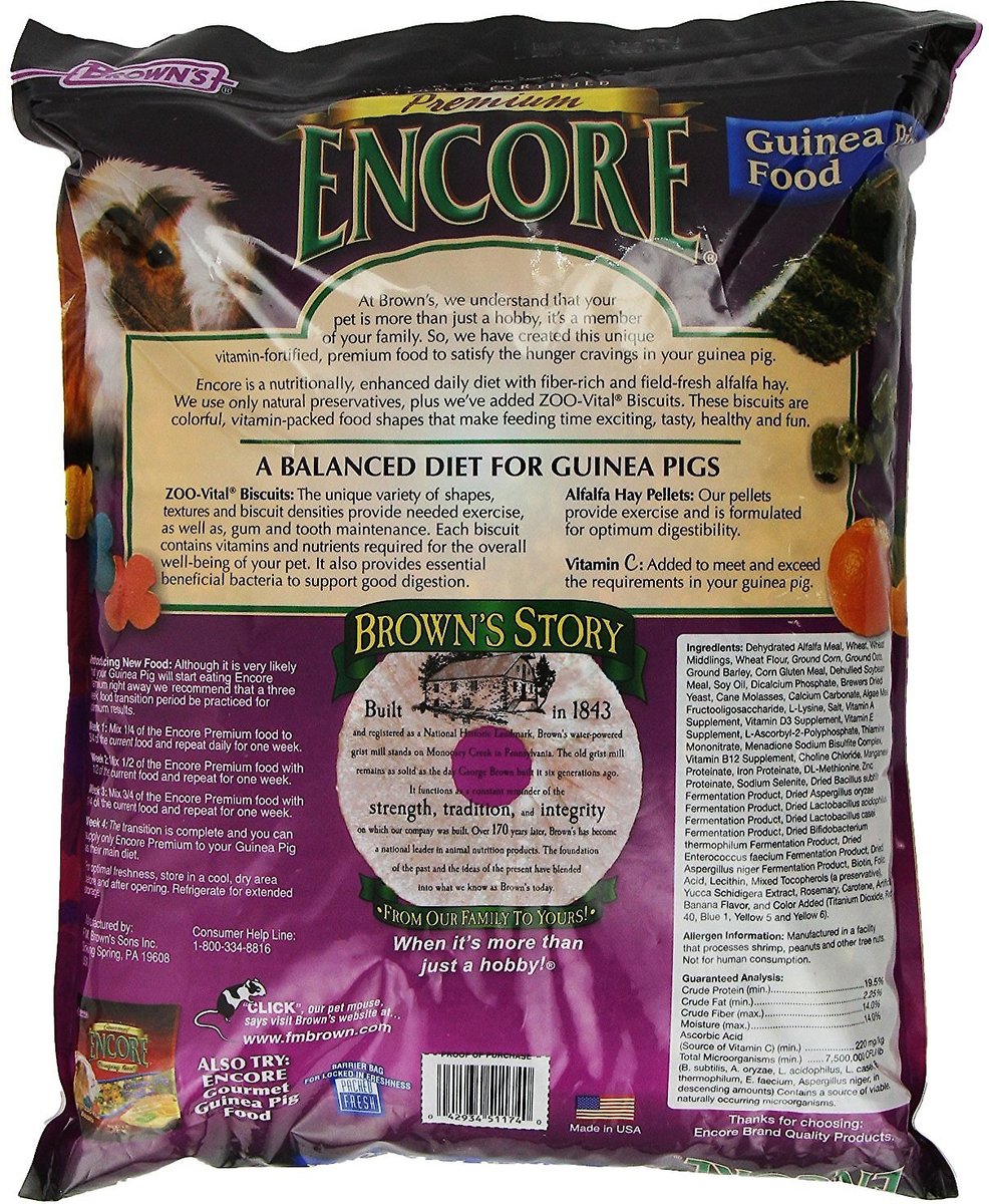 Brown's Encore Premium Guinea Pig Food