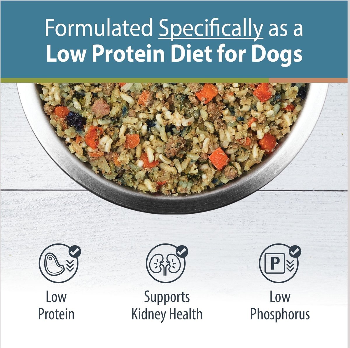 JustFoodForDogs Veterinary Diet Renal Support Low Protein Frozen Human-Grade Fresh Dog Food