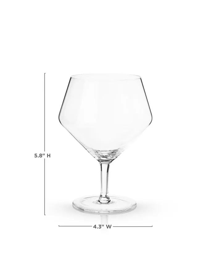 Viski Raye Angled Gin and Tonic Crystal Glasses Set of 2 14 Oz